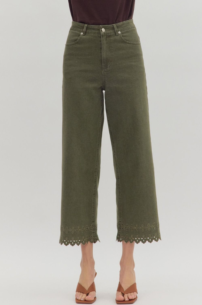 Laced In Green Denim