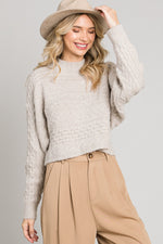 Marbled Cable Knit Sweater