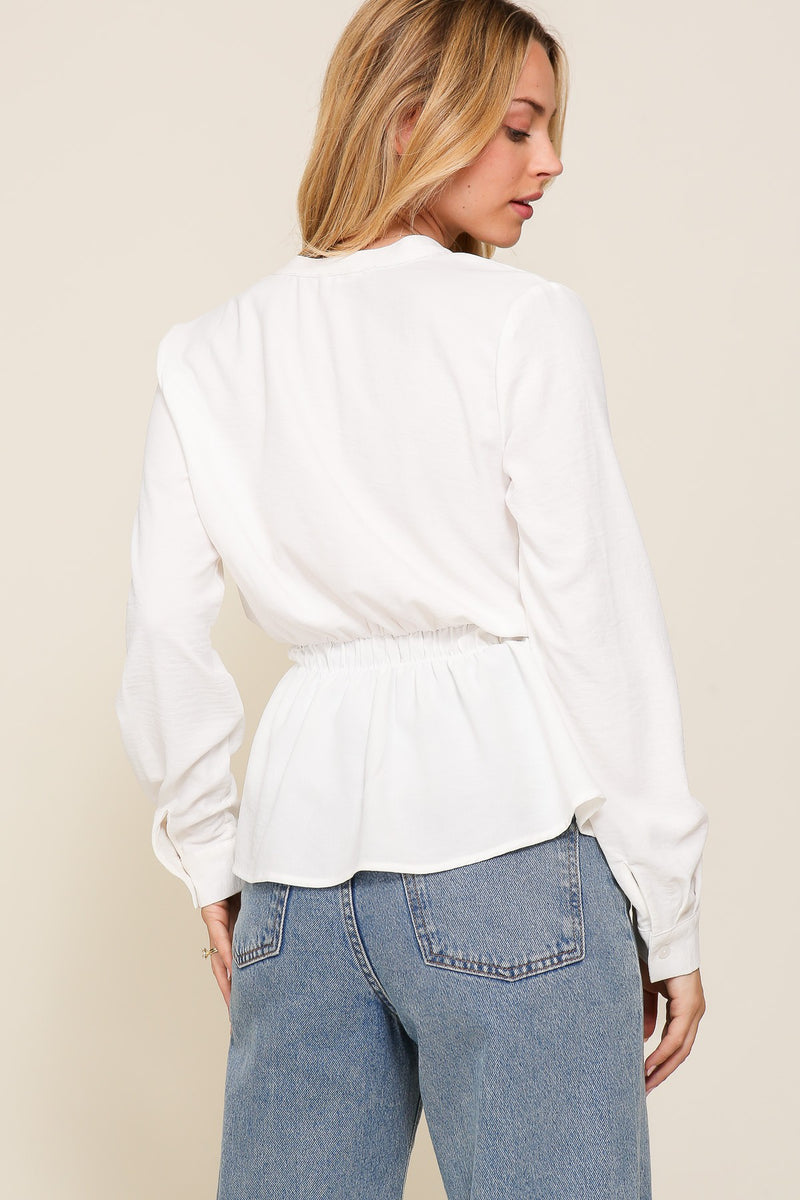 Waist Tie Button Blouse