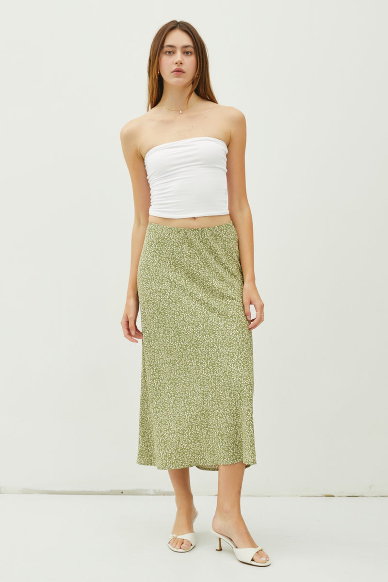 Take A Bow Print Midi Skirt