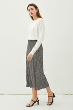 Take A Bow Print Midi Skirt