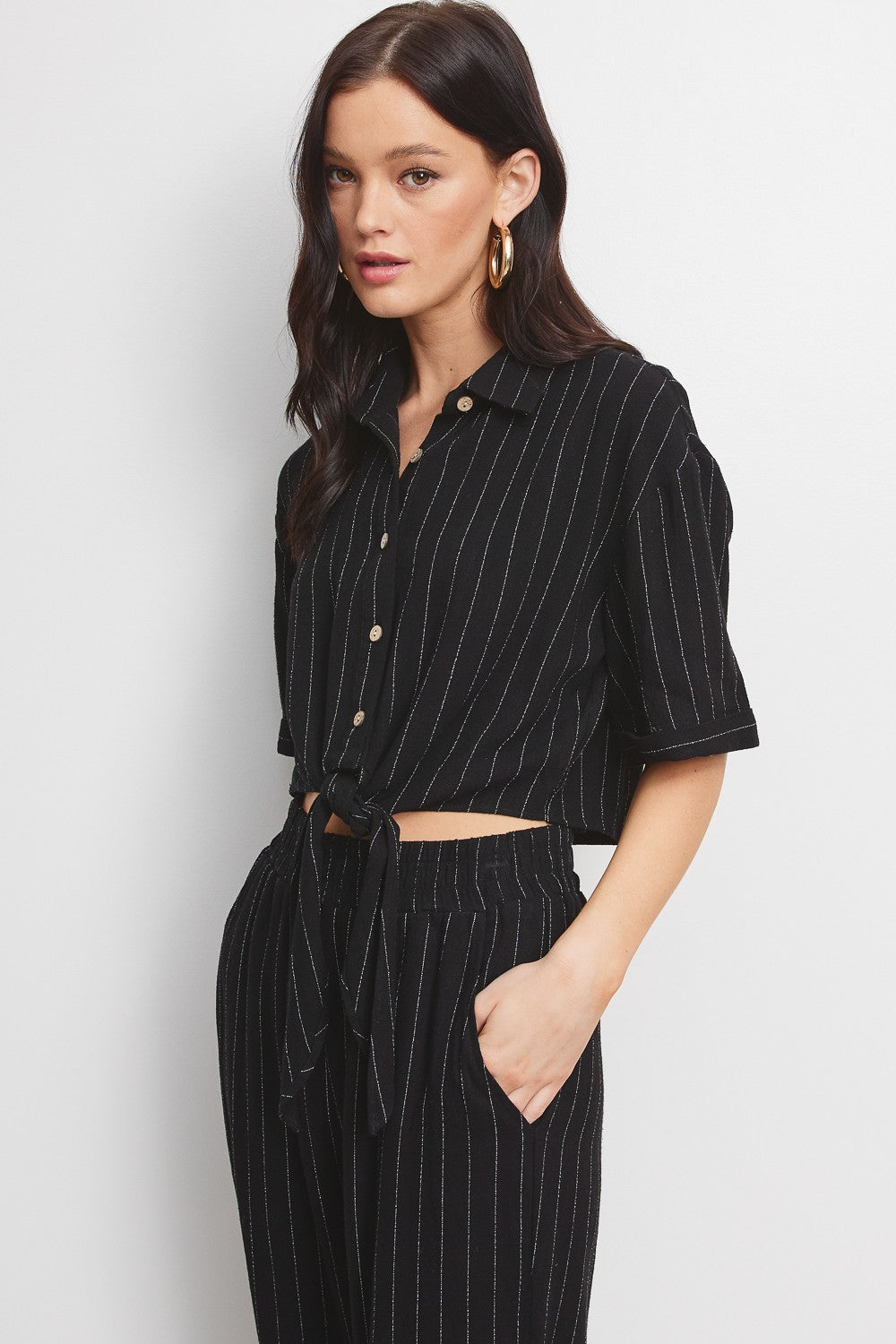 Linen Pinstripe Set