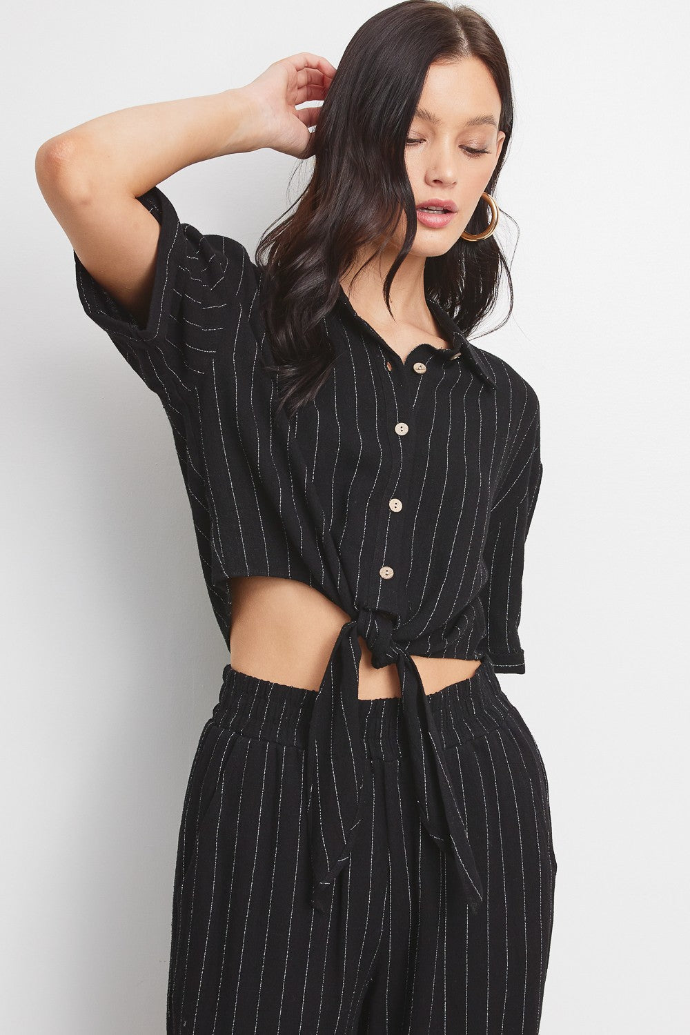 Linen Pinstripe Set