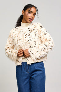 Fabulous Feathered Sequin Cardigan