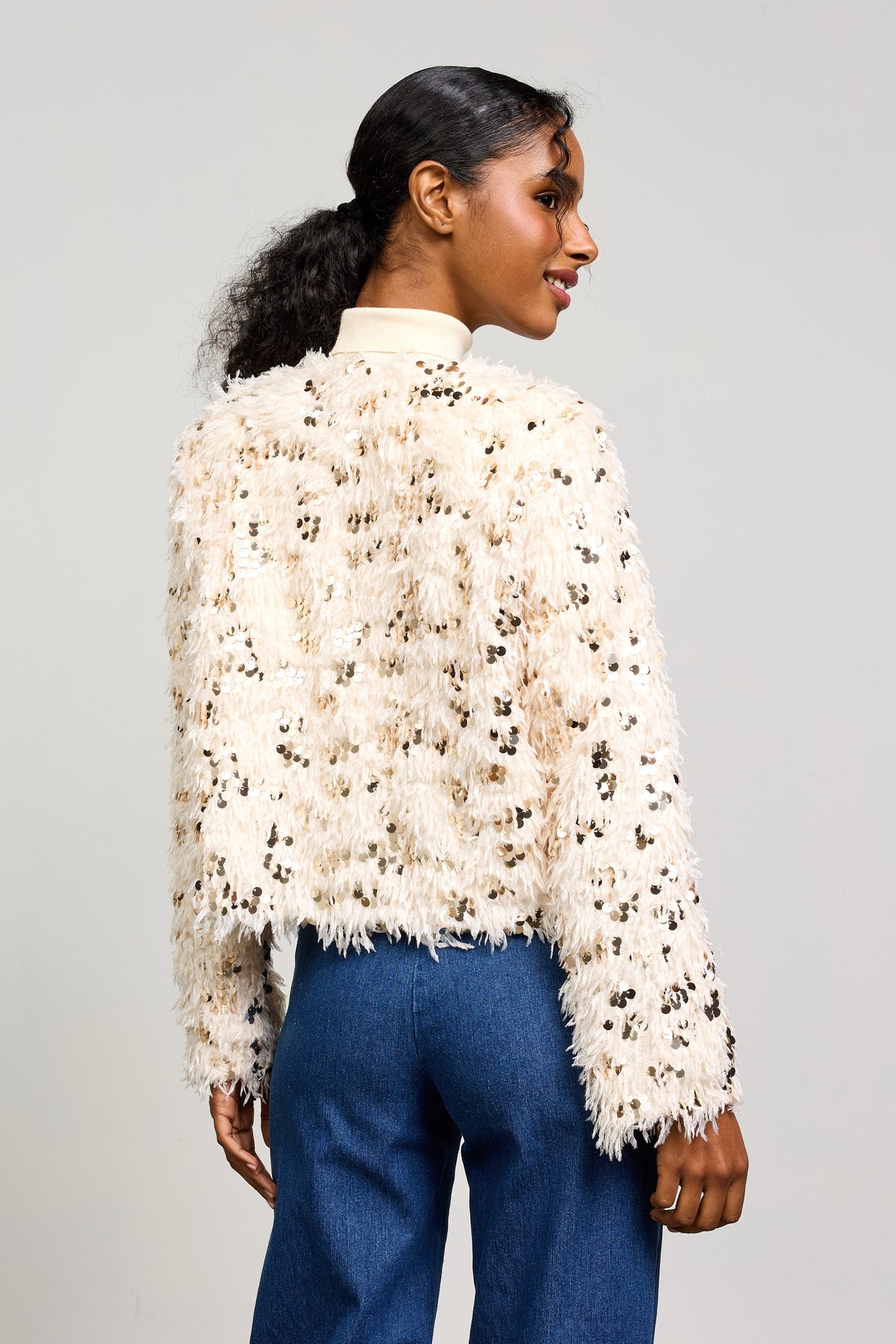 Fabulous Feathered Sequin Cardigan