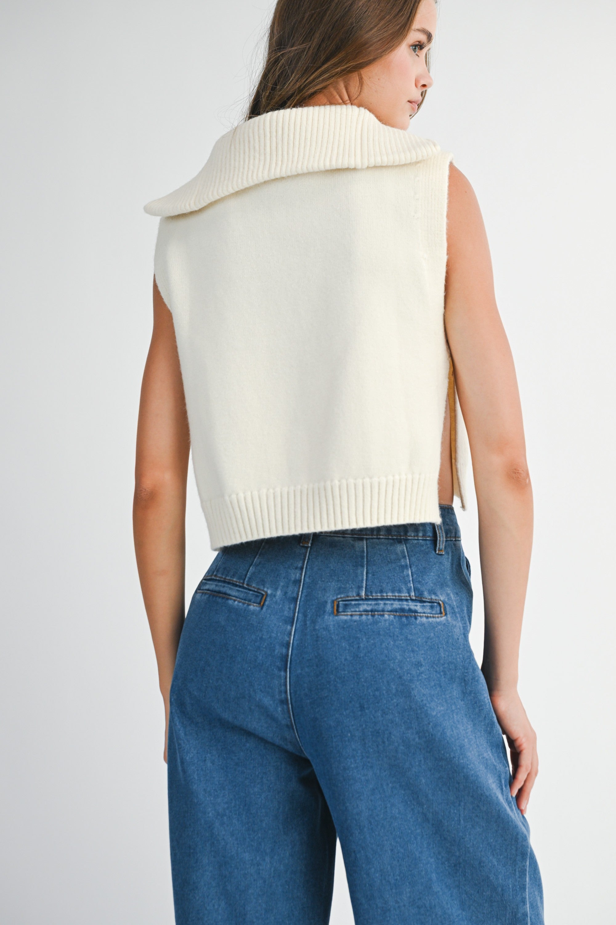 トップス ENFOLD SPLIT KNIT VEST ENFOLD(エンフォルド)｜SPLIT KNIT VEST/ベスト/ホワイト の通販