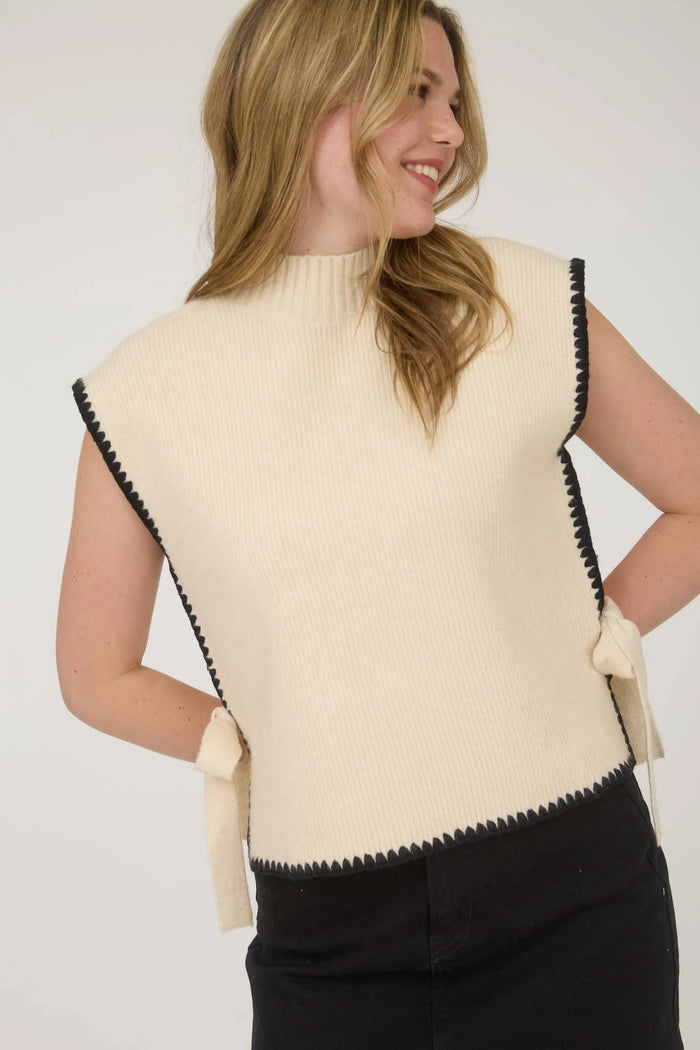 Twist & Stitch Mock Neck Sweater