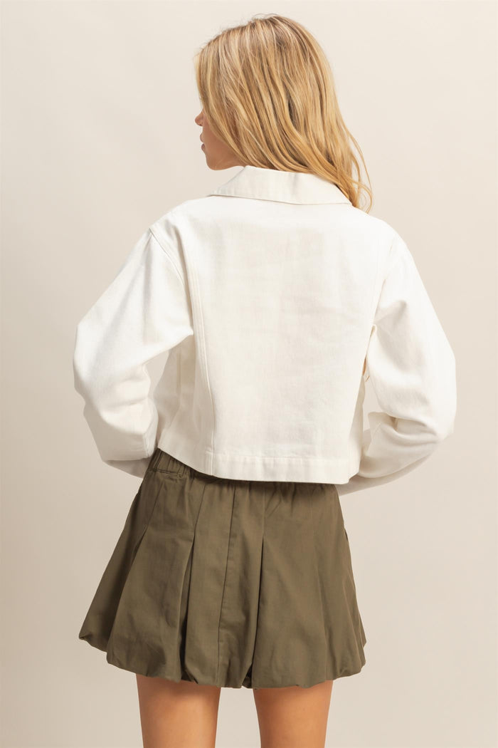 White Denim Top