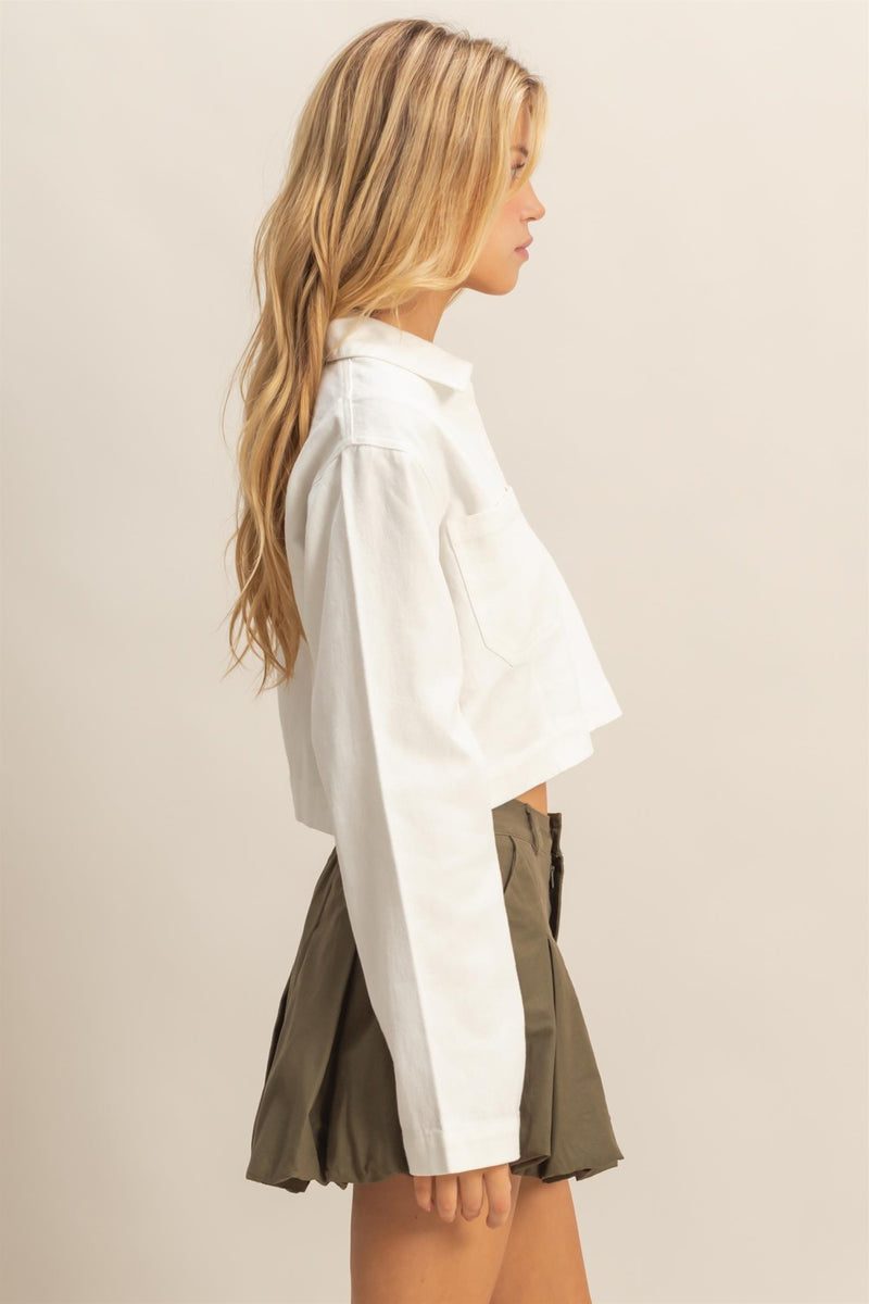 White Denim Top