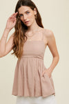 Do You Remember Babydoll Cami With Open Back