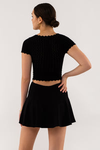 Barely There Scallop Hem Knit Top