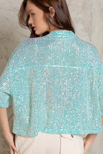 Shake It Off Cropped Sequin Shirt