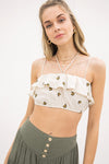 Floral Embroidered Tube Top