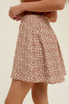 Floral Print Lined Mini Skirt