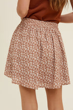 Floral Print Lined Mini Skirt