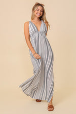 Hera Halter Striped Maxi Dress