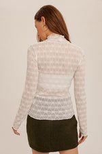 Cheers To That Hi Neck Lace Top