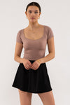 Scoop Neck Rib Knit Top