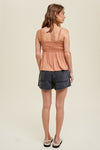 Change Your Luck Smocked Peplum Cami