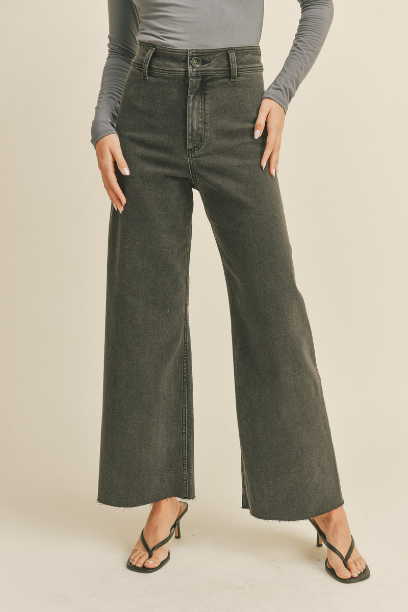 Playing For Keeps Straight Wide Leg Denim