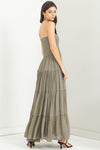In The Air Strapless Midi Dress