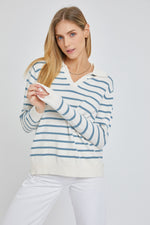 No Escape Striped Collared Sweater