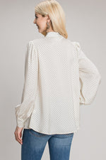 Tides Have Turned Pin Dot Satin Blouse