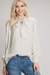 Tides Have Turned Pin Dot Satin Blouse