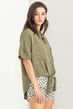 Happy Now Tie Front Shirt