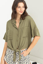 Happy Now Tie Front Shirt