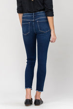 Vervet Mid Rise Raw Hem Crop Skinny