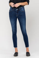 Vervet Mid Rise Raw Hem Crop Skinny