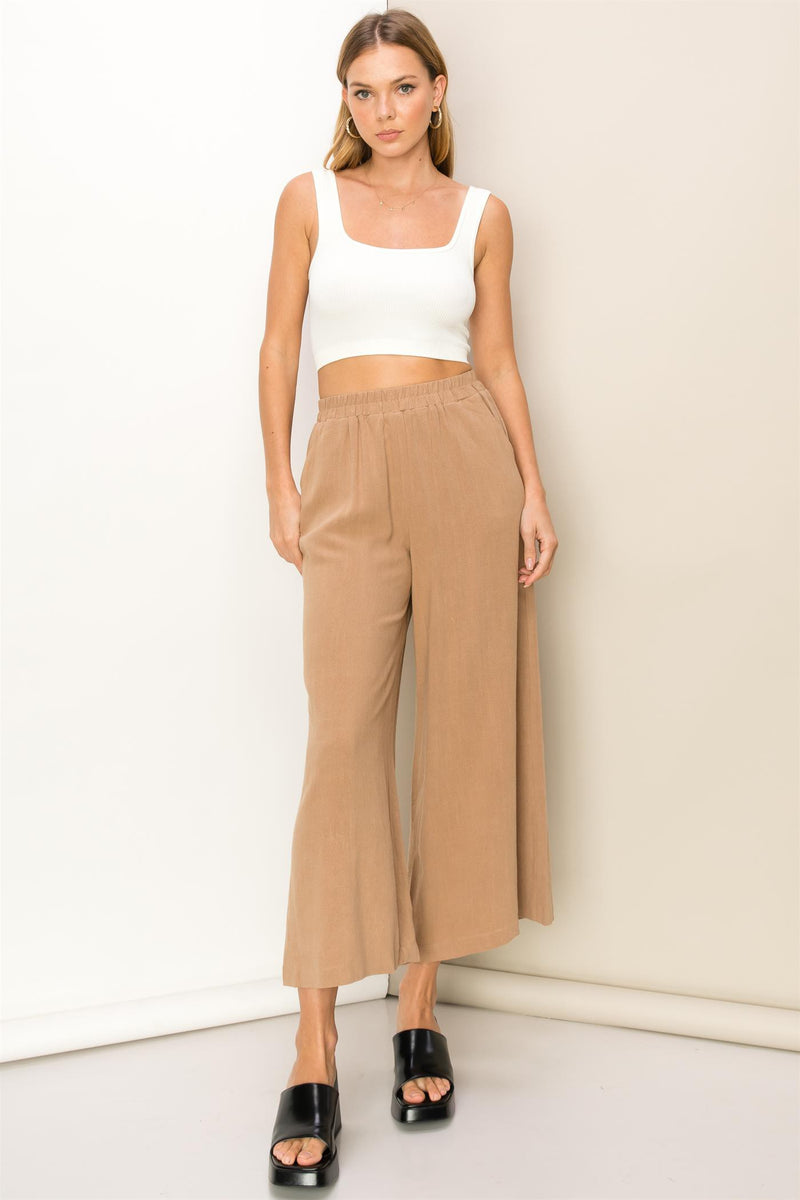 Wide Leg Linen Blend Pants