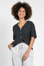 Drew Front Button Top