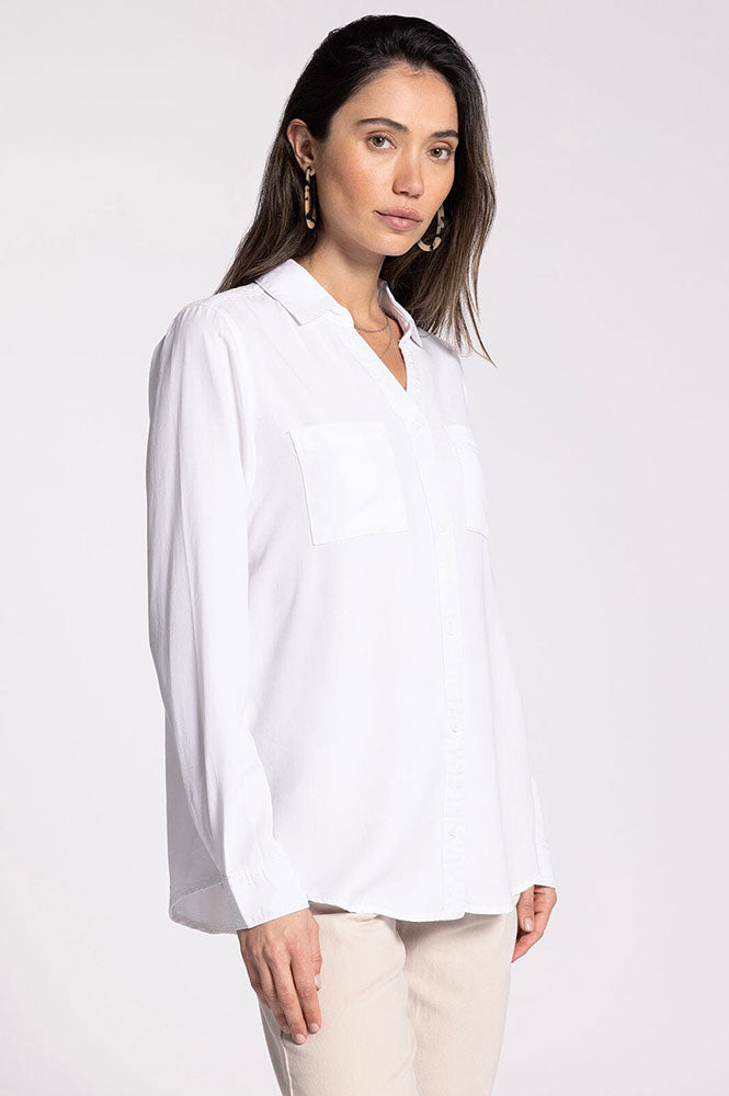 Ginger White Button Up Top