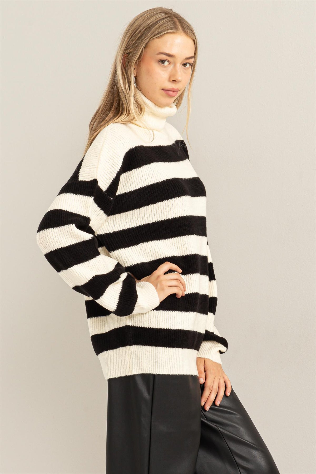 Casually Flawless Striped Turtleneck