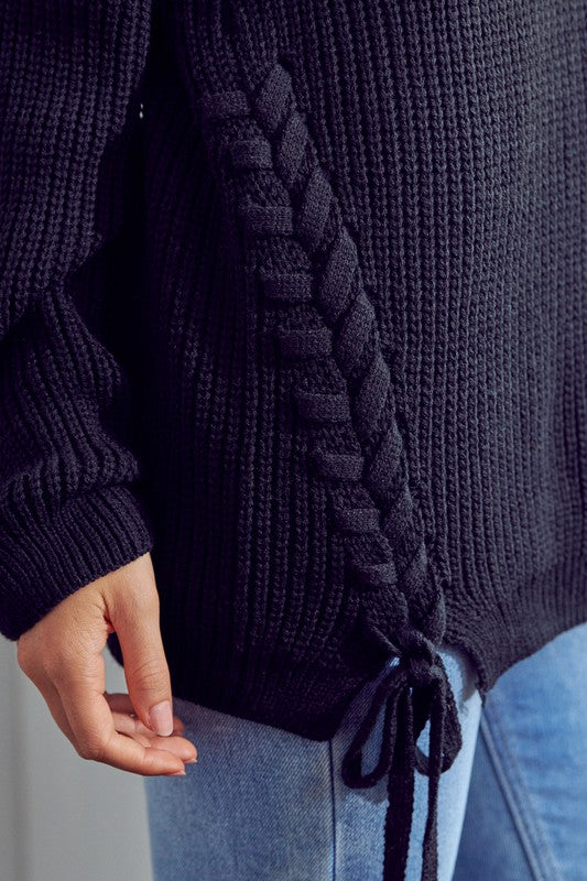 Solid Chunky Tunic Sweater