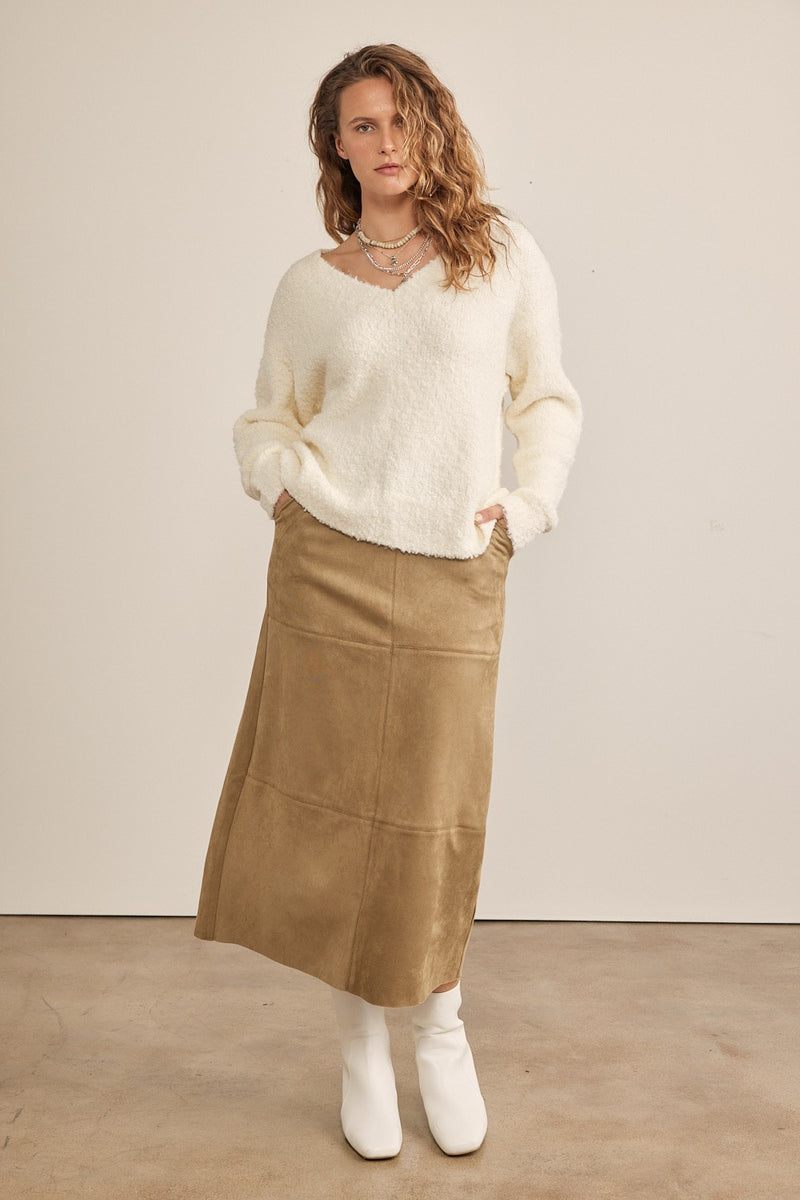 Around The Corner Suede Skirt