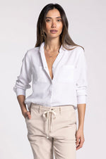 Ginger White Button Up Top
