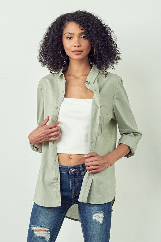 Let's Cruise Sage Button Down Shirt