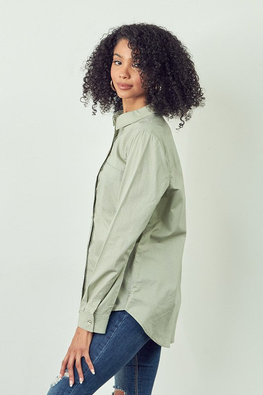 Let's Cruise Sage Button Down Shirt