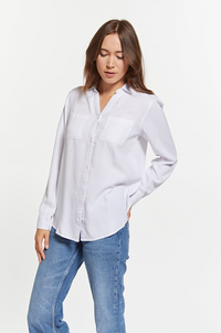 Ginger White Button Up Top