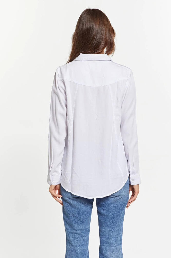 Ginger White Button Up Top