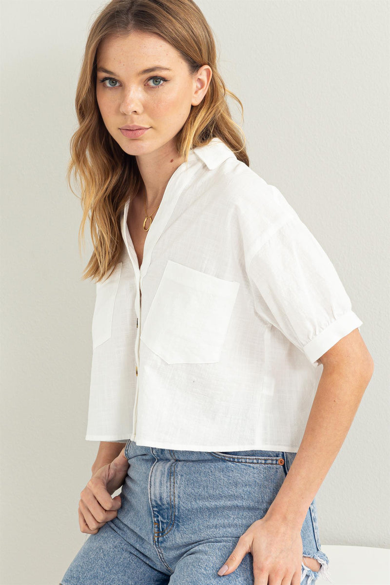 Simple Attractions White Button Up Shirt