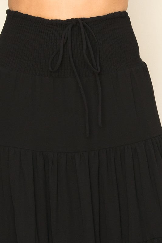 Sweet Kiss Black High Waisted Maxi Skirt