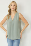 Hopeful Sleeveless V-neck Tank