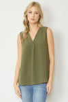 Hopeful Sleeveless V-neck Tank