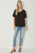 Justify Solid V-neck Top
