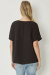 Justify Solid V-neck Top