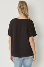 Justify Solid V-neck Top
